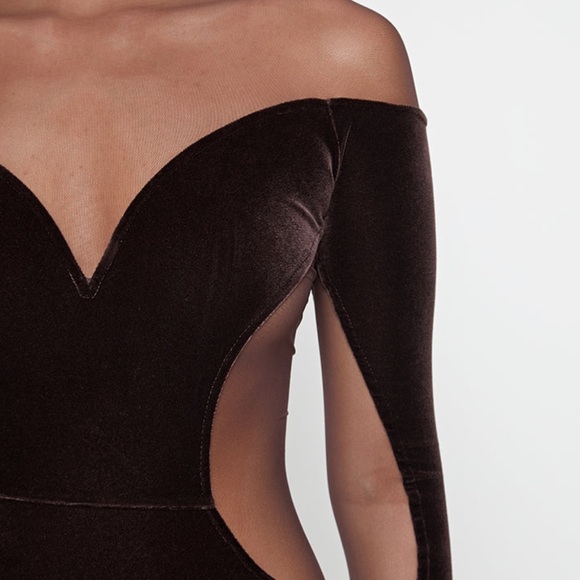 NWT MANIERE DE VOIR Velour & Mesh Couture Jumpsuit - Picture 3 of 5